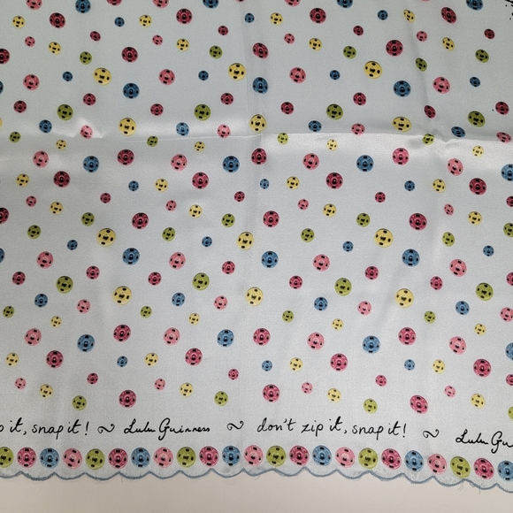 🆕️Lulu Guinness Light blue Snap silk scarf - Picture 3 of 6